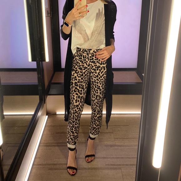 Paige Hoxton Ankle Pink Brown Leopard Jeans Sz 25 - Picture 3 of 10